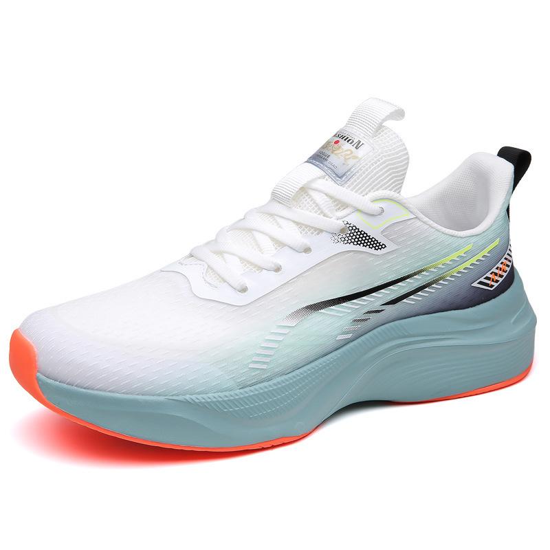 Foreign trade men's shoes spring and summer platform rebound comfortable running shoes youth lace-up color matching breathable sports shoes