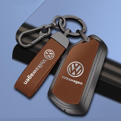 Leder Auto Smart Fernbedienung Schlüsselhülle Abdeckung Schutzhalter Schale Anhänger Für Volkswagen VW Golf 8 MK8 ID-4 ID-6 Schlüsselanhänger Zubehör