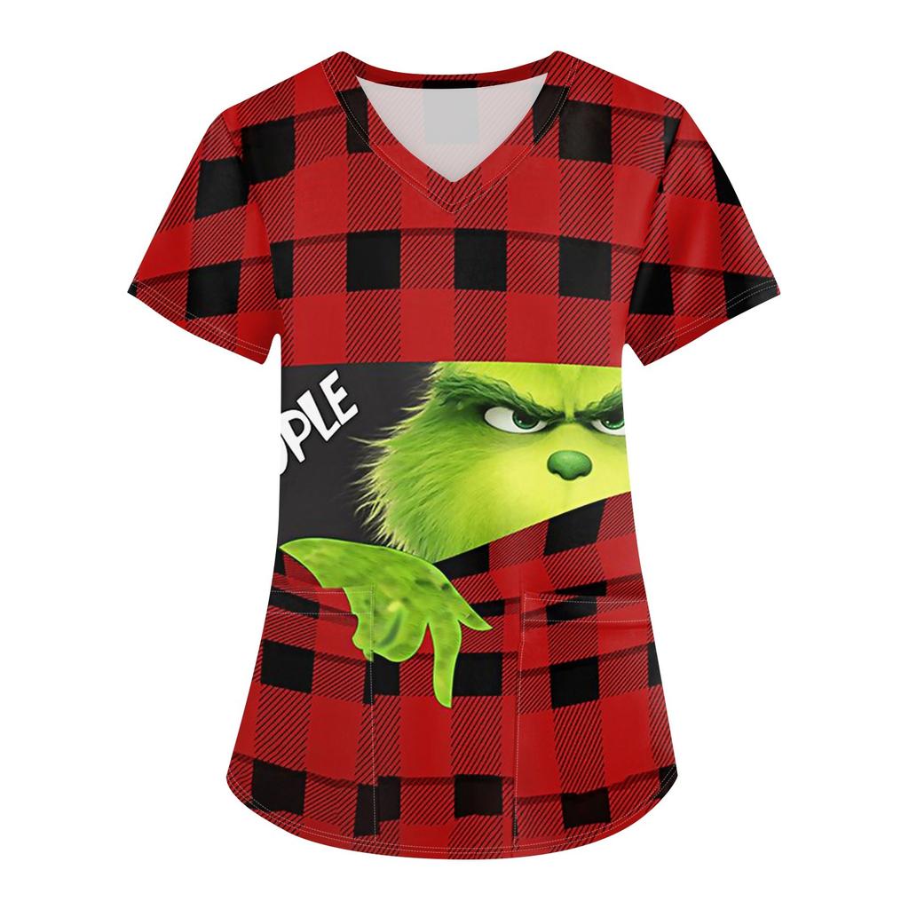 Dámská vánoční pracovní uniforma pracovní uniforma s výstřihem do V a kapsou ochranná pracovní uniforma