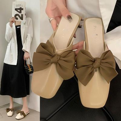 Papuče Baotou pre ženy v jarnom a letnom oblečení 2023 Nový polovičný príves Móda Motýlik v štýle rozprávky Papuče na hrubom podpätku v móde
