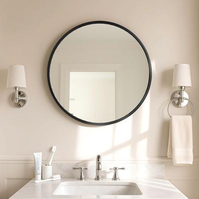 CUCZUUS 50cm Wandmontierter runder Spiegel mit gehärtetem Glas und Aluminiumrahmen für Badezimmer, Badezimmer und Wohnzimmer