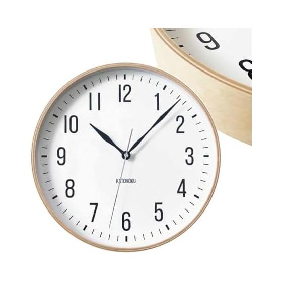 KATOMOKU plywood clock 19 natural km-111NARC wall clock continuous second hand diameter 30.4cm (radio clock)