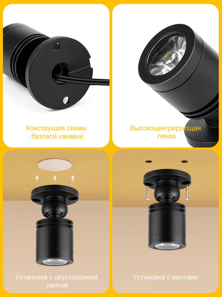 Mini LED Cabinet Spotlight 12V Jewelry Shelf Lamp Counter Closet Showcase Display Ceiling Lights With Dimmer Switch