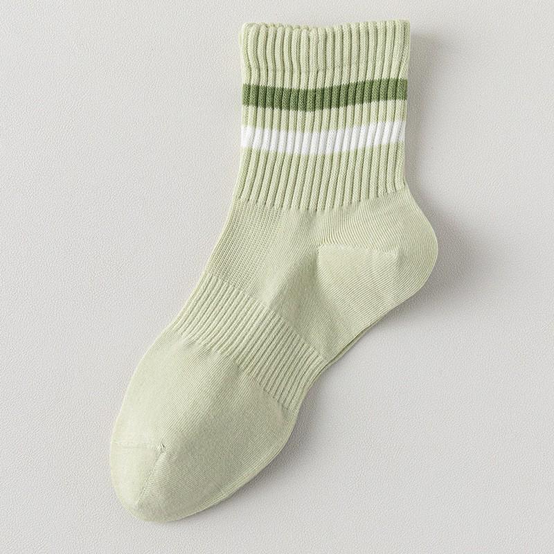 Girls' Combed Cotton Breathable White Sports Socks - Anti-Pilling, Sweat-Absorbent, Four-Season Wear