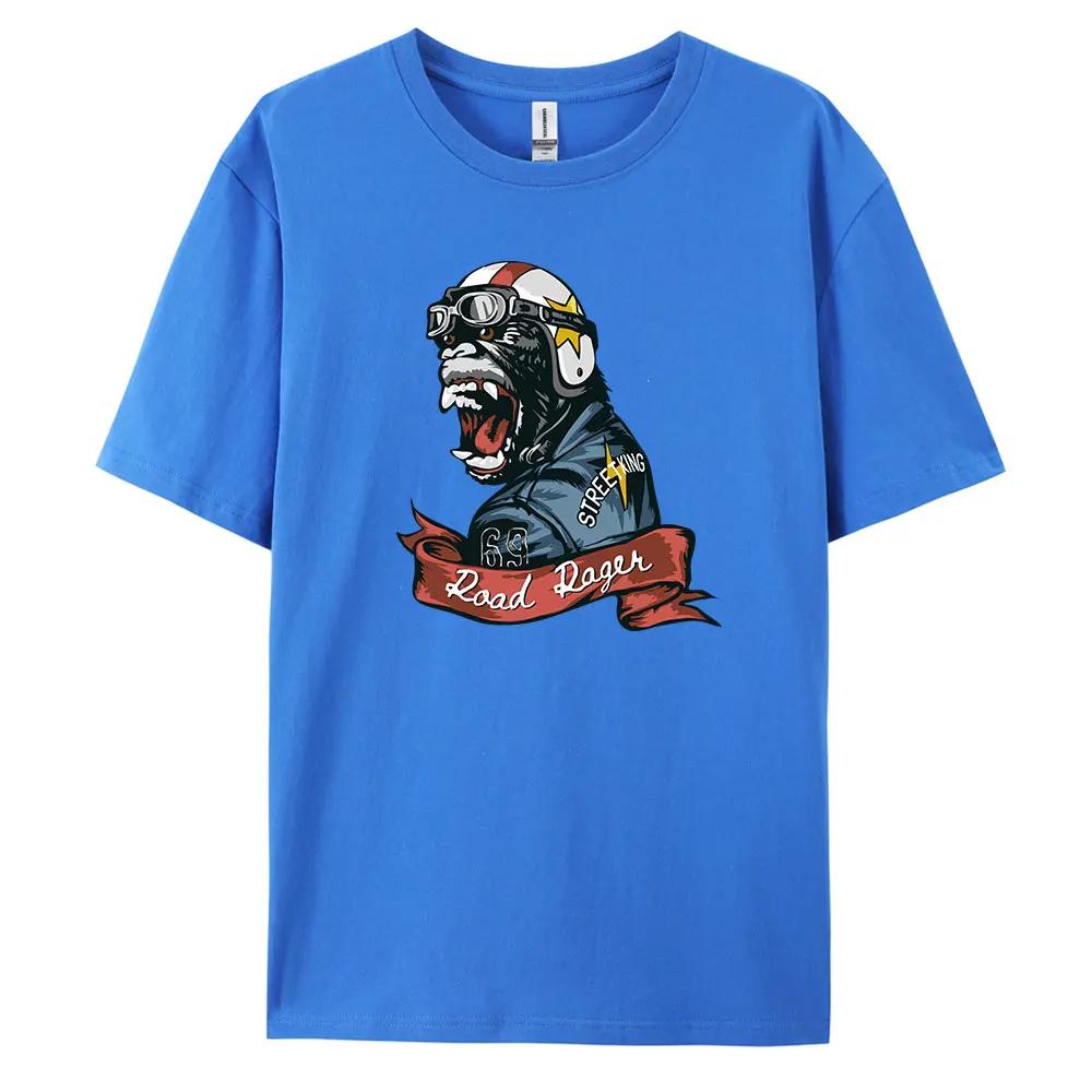 Orangutan Men's Casual Short-sleeved T-shirt with 100% Cotton Fashion print Tees oversize