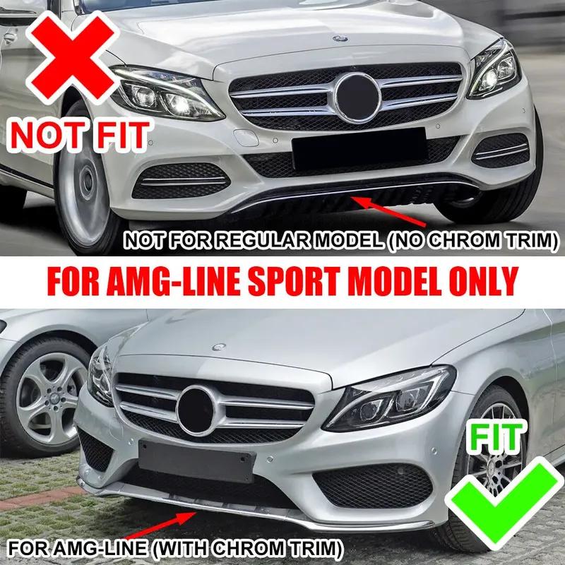 Front Bumper Lower Lip for Mercedes-Benz Class C W205 2014-2018 Trim Molding Chrome Car Body Kit Accessories