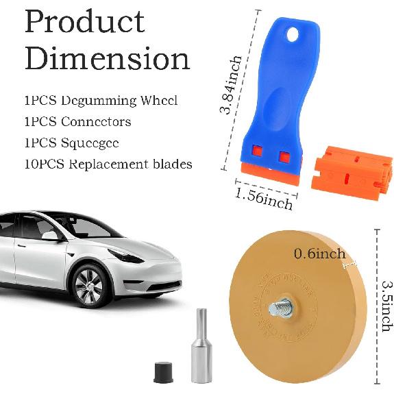 Car Eraser Wheel For Drill,Decal Remover Wheel Kit With Plastic Scraper For Quick Sticker Remover,Decal Remover,Rubber Wheel Decal Remover Tool For