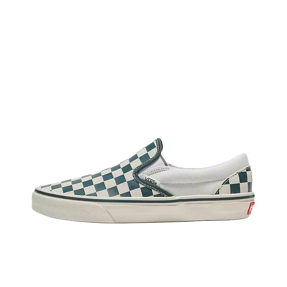Vans Classic Slip-On Checkerboard - Green True White Unisex Sneakers VN000BVZBGN