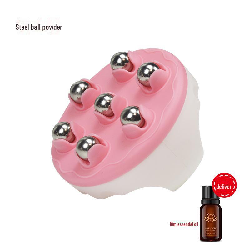 Dragon Ball Abdominal & Meridian Massager: Tendon Rolling Brush with Magnetic Ball Roller