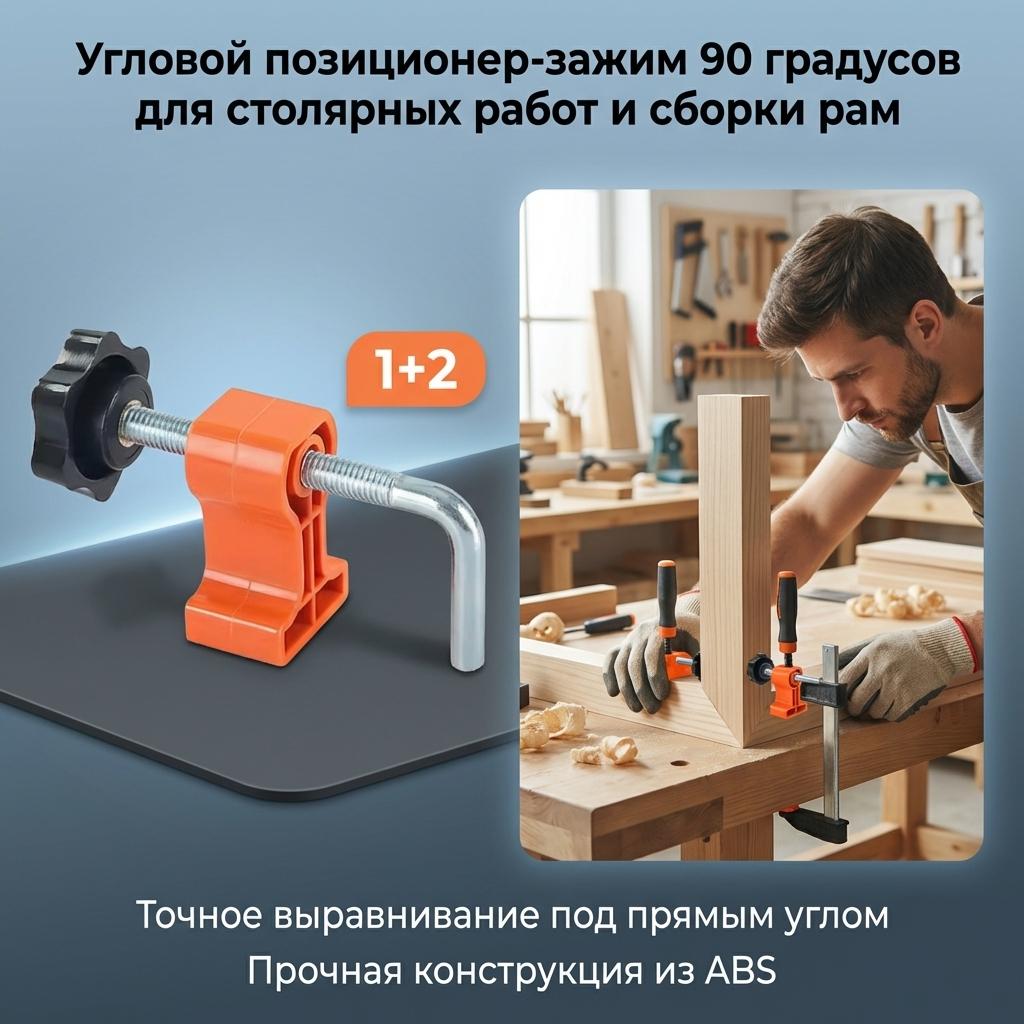 90 Degree Clamp Positioning Squares L-type Right-angle Fixed Positioner Clamps for Woodwork Picture Framing