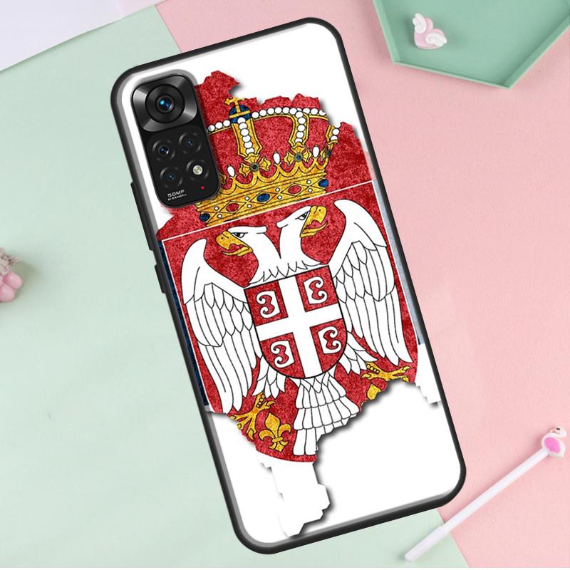 

Чехол с флагом Сербии для Redmi Note 12 Pro Plus для Redmi Note 10 8 9 11 Pro 12S 11S 10S 9S 9C 10C 12C Redmi Note 12 Pro 4G
