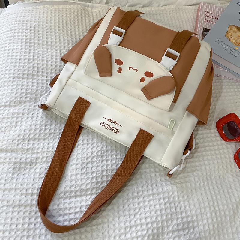 Tutorial Tasche Handtasche Tragen Büchertasche Grundschülerinnen Nachhilfetasche Kontrastfarbe Handheld Ein Schulter Umhängetasche