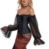 Vintage Mesh Bubble Sleeves Off-the-shoulder Corset European and American Street Sexy Shapewear Corset Fishbone Corset