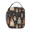 Sac à lunch isotherme motif Halloween citrouille et fantôme pour femmes enfants Boîtes alimentaires étanches Sac fourre-tout boîte à lunch thermique
