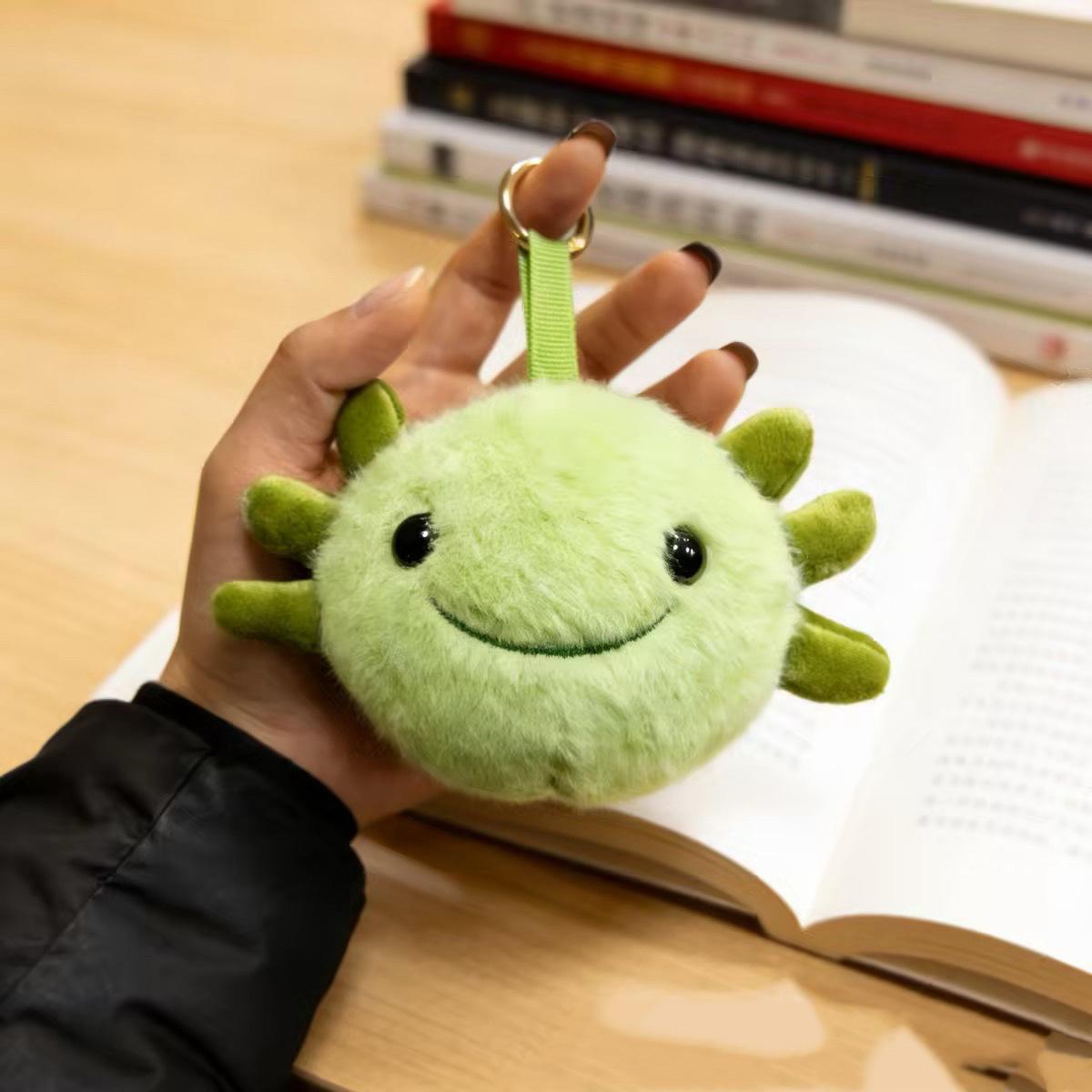 

New 10cm Hanging piece Kawaii Cartoon Salamander Doll Axolotl Plush Toy Stuffed Animal Plushies Doll Baby Kids Birthday Gifts зелёный