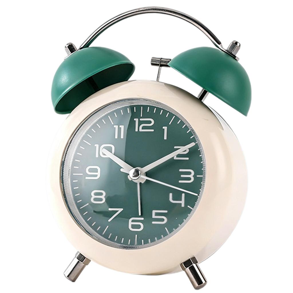 Cartoon Mini Alarm Clock Retro Twin-Bell Loud-Analog Alarm Clock for Heavy Sleeper Practical Kid Room Desk Table Clock