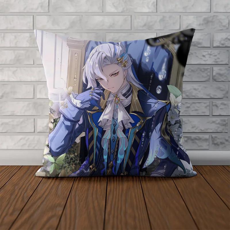 Fall Pillow Cover 40x40 Neuvillette Genshin Impact Decorative Pillowcase Decor 40x40 Pillowcases for Pillows 45x45 Sofa Cushions