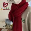 Warm Embrace: Cozy Soft Red Scarf & Snood for Flattering Skin Tone