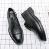 2024 Classic Brand Lace Up Leather Casual Shoes Thick Soled Wear-resistant Men's Brogue Shoes Trendy New Men's Business Shoes