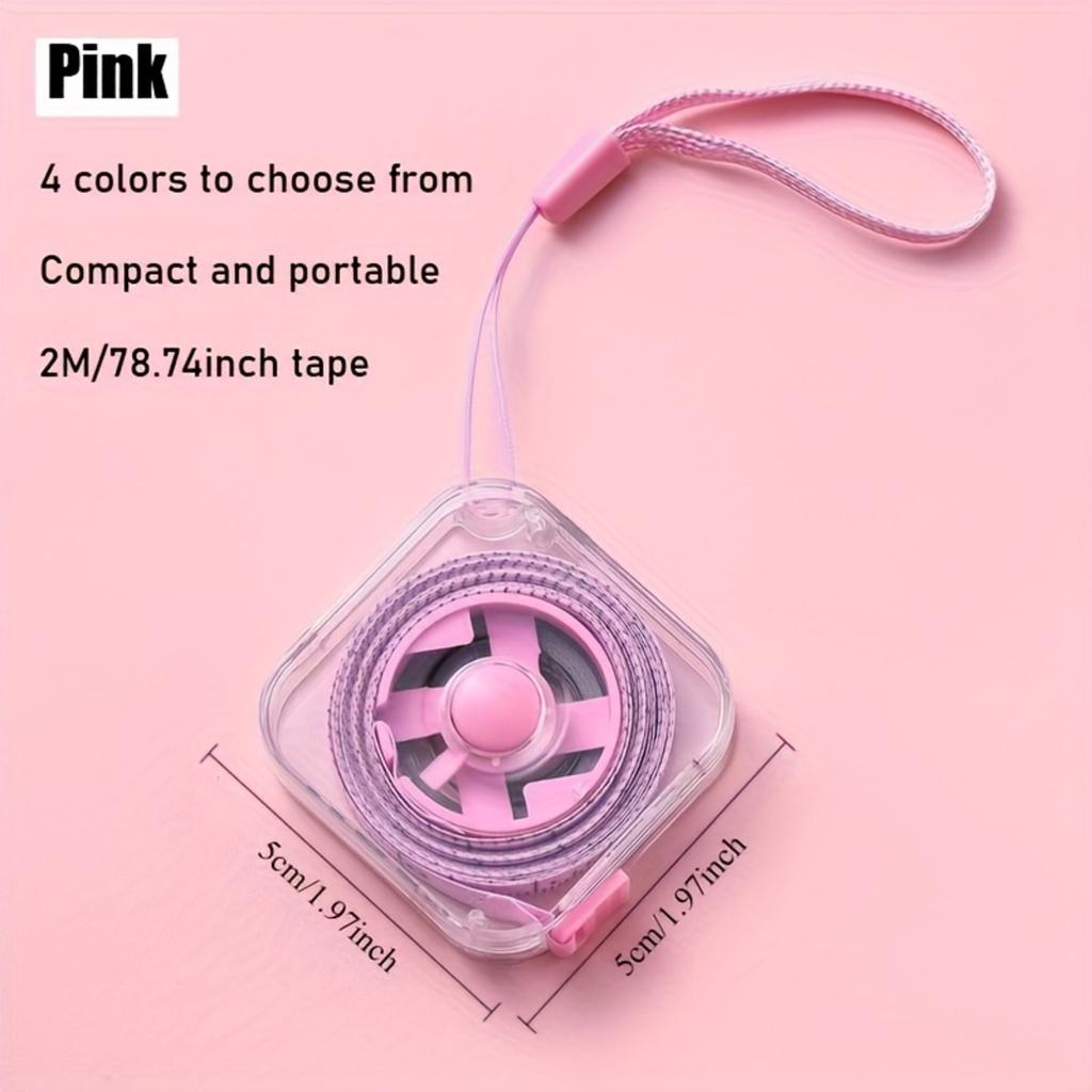 Cute Mini Soft Tape Measure, Portable and Extendable Lock - Durable and Easy To Store, Can Wipe Transparent Shell and Suspension Ring