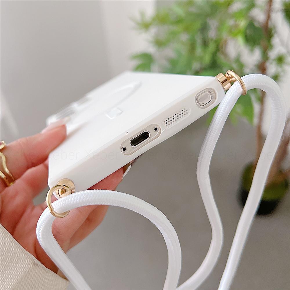 Lanyard Crossbody Necklace Magnetic Charge Case For Samsung S25 S24 S23 Ultra S22 S21 Plus S20FE 20 Matte Cover For Magsafe