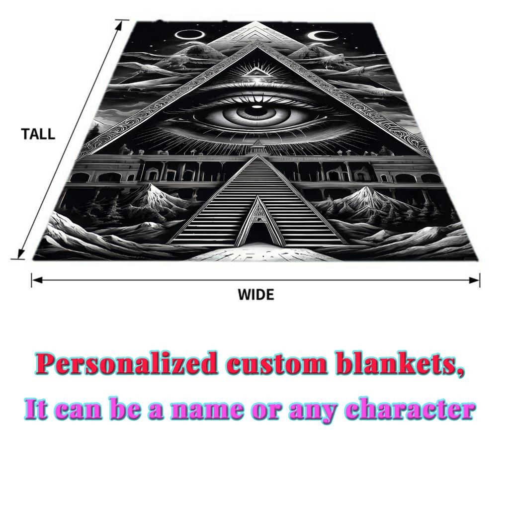 The Eye of The Demon Flannel Thin Blanket Soft Warm Blanket for Bedroom Living Room Bed Travel Camping Picnic Gift Customizable