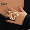 Lady Heart Ring Big Love Double-layered Exaggerated Style Hollow Shape