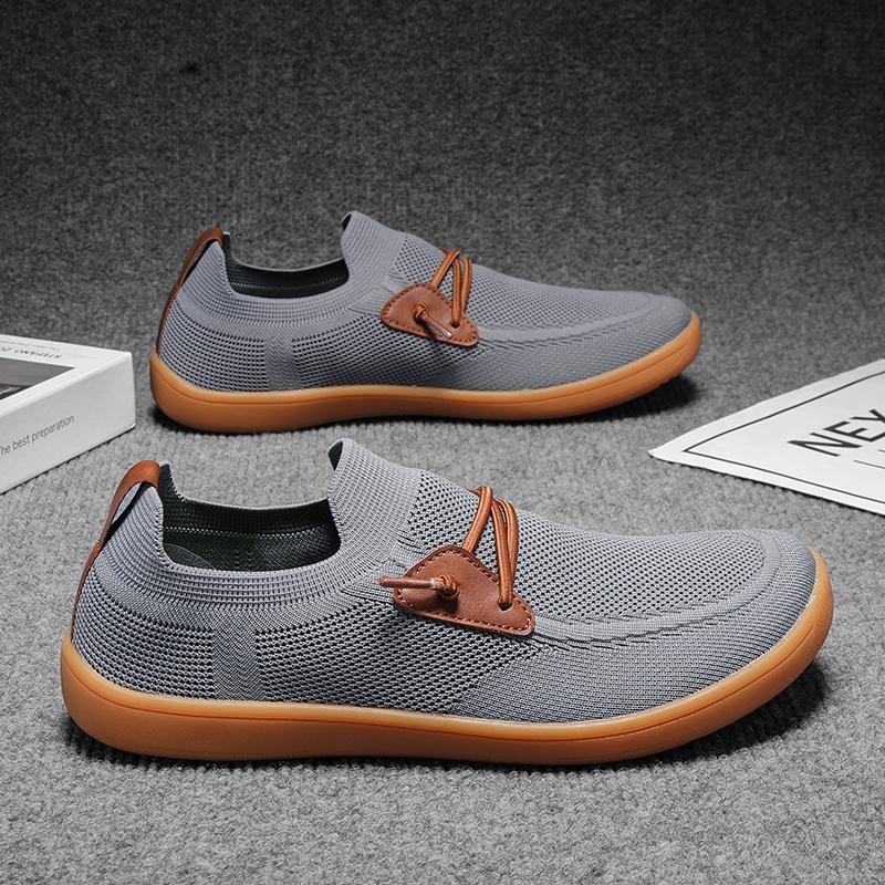 Fashion Men Shoes Wide Barefoot Shoe for Men Minimalist Split Leather Casual Shoes Breathable Comfortable White Shoes Walking Sneakers