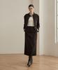 Zero Street Lezero Suede Long Skirt / Dark Brown