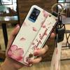 Kickstand Durable Phone Case For ZTE Blade A71/Optus X Swift 5G Back Cover Soft case Flower Fashion Design Lanyard Ring