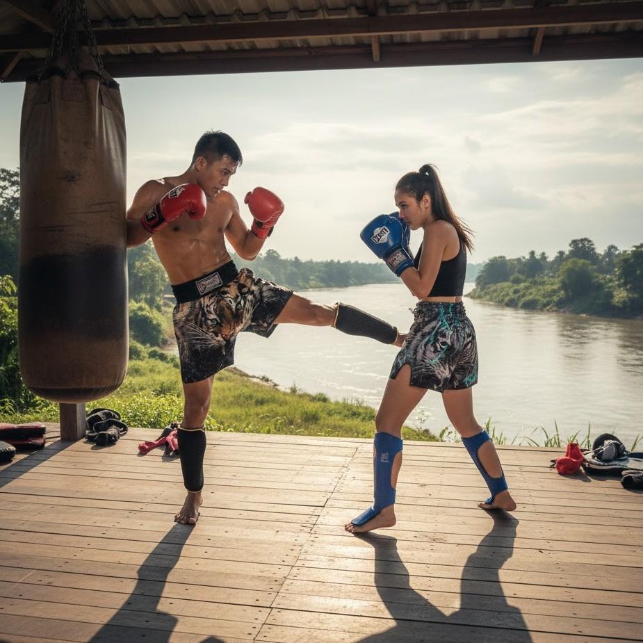 Tiger Head Black Blue Boxing Muay Thai Kickboxing Training Shorts Print Martial Art Boxer Unisex Men Women Kid Fighting Fitness Sport Gym Workout