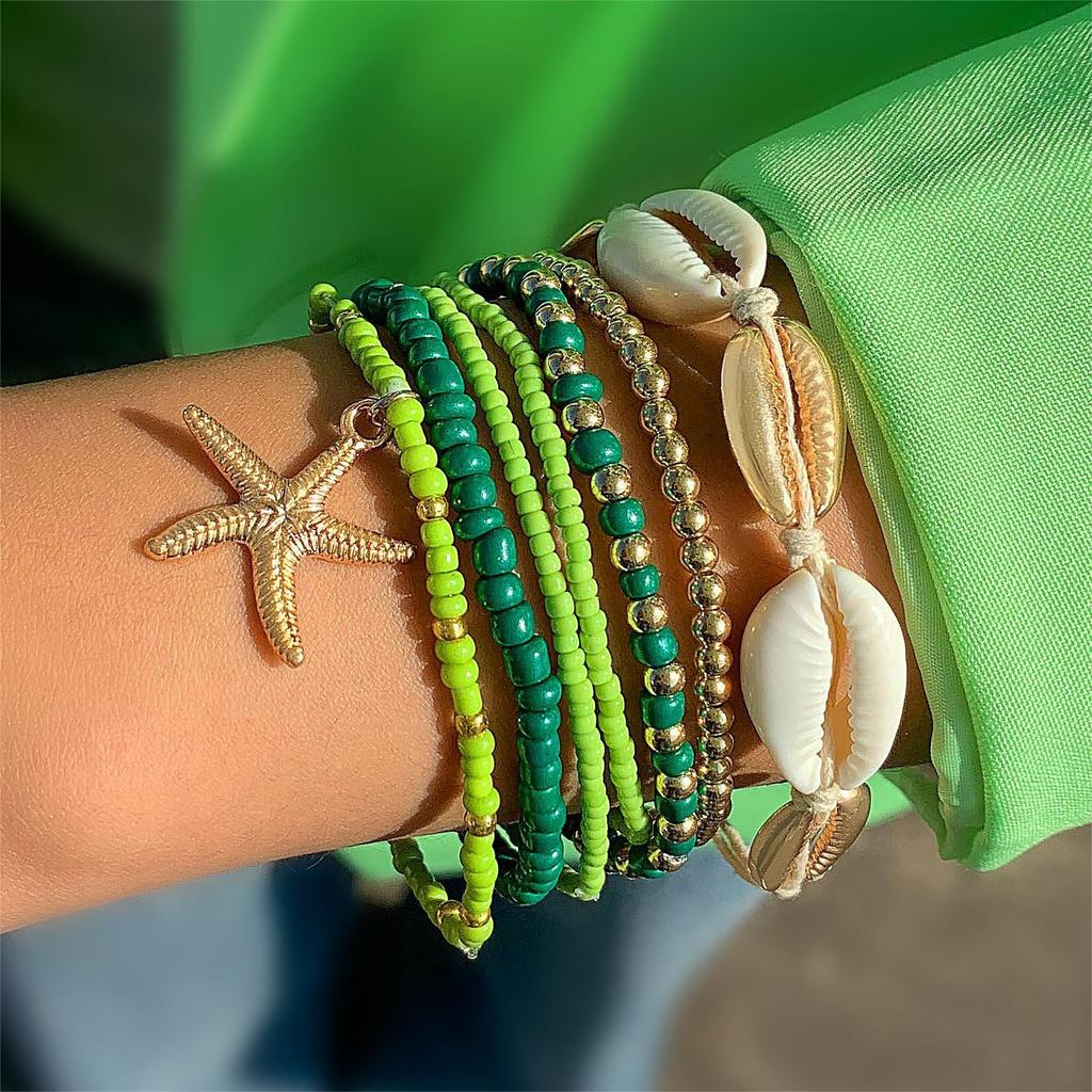 Jewelry Bohemian ethnic style beaded bracelet, design stacked elastic crystal bracelet wholesale