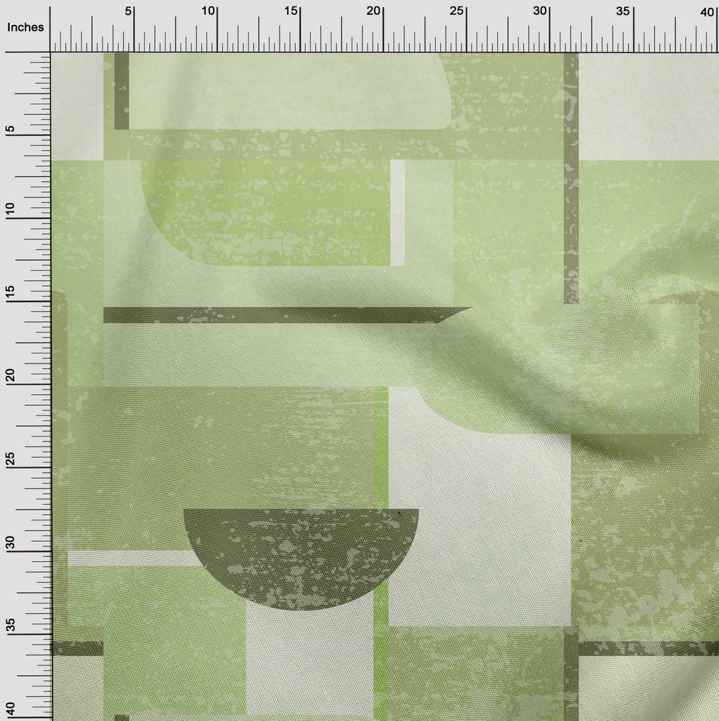 oneOone Cotton Flex Light Green Fabric Geometric Abstract Random Shapes Diy Clothing Quilting Fabric Print Fabric By Yard 40 Inch