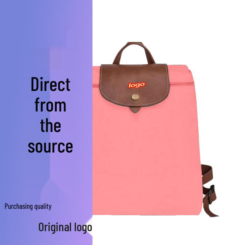 French Dragon Inlay Waterproof Nylon Backpack with Phone and ID Pocket - Women's Casual Street Style