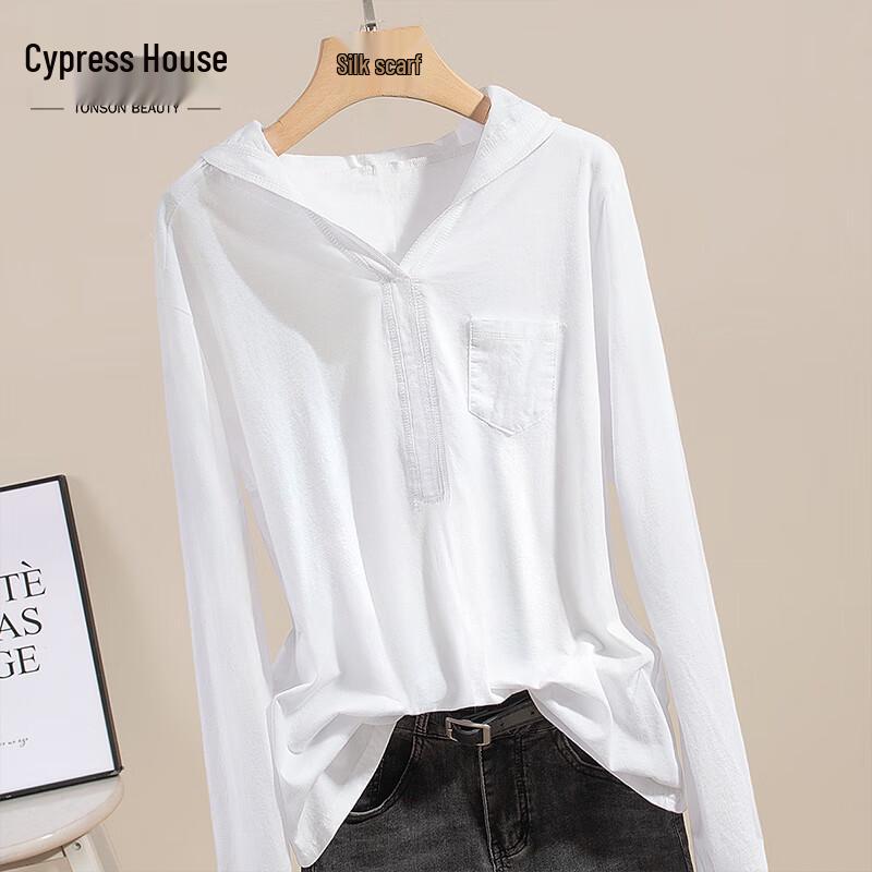 Women s Casual Long-Sleeve Hooded T-Shirt with Pocket 2XL