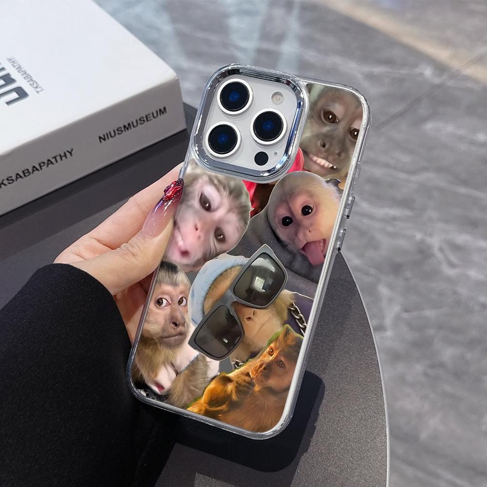 New Creative Monkey Pattern Phone Case For iPhone 17 16e 16 15 14 13 12 11 mini Pro Max X XR XSMAX 8 7Air Plus Transparent Cover
