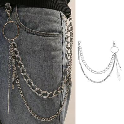 Corrente de Cintura Punk em Forma de Folha Para Calças Jeans Saias Corrente de Calça Personalizada Mulheres Homens Hip Hop Pingente de Franja Decoração