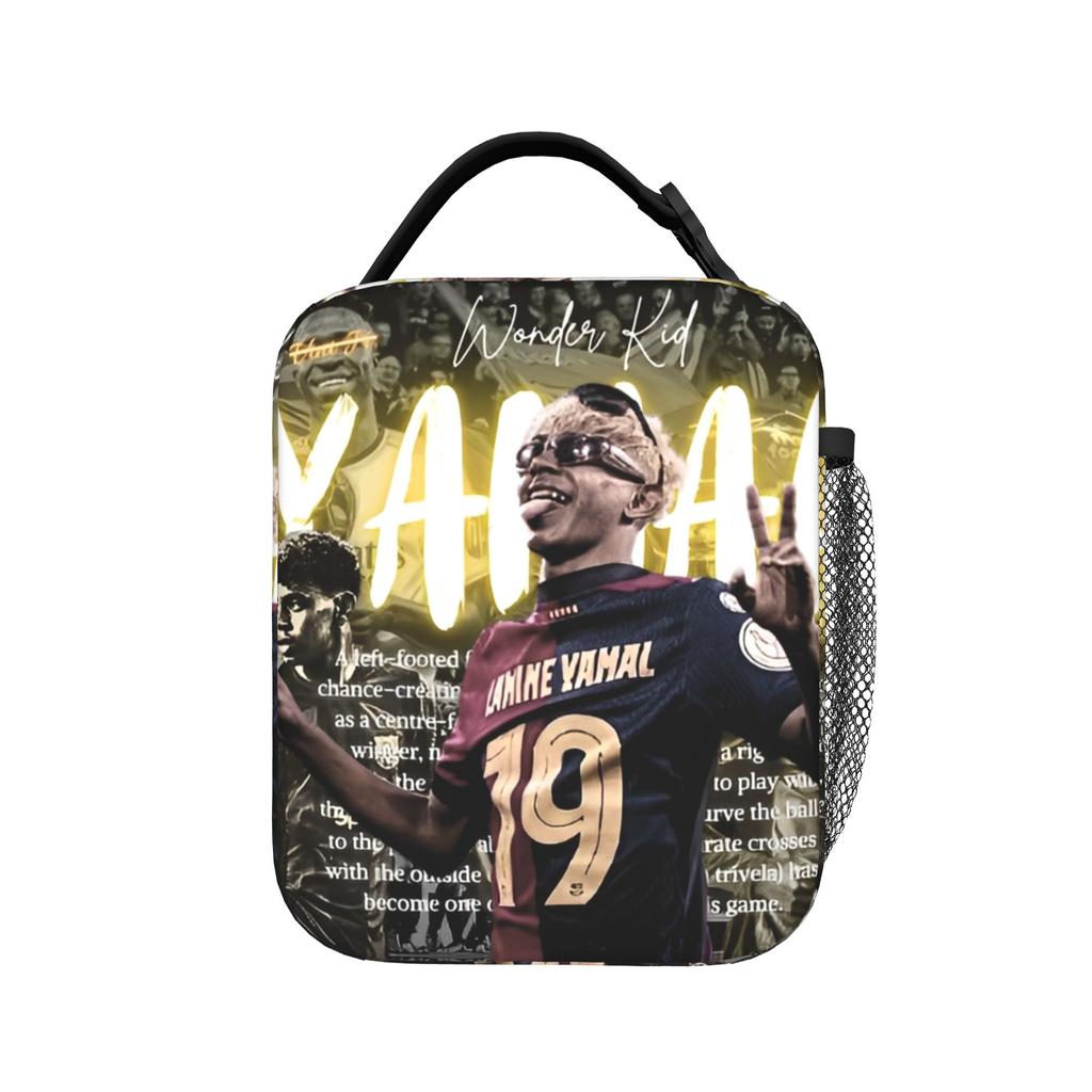 Soccer 19 Lamine Y-Yamal Insulated Lunch Bags Cooler Bag Reusable,Meal Container High Capacity Tote Lunch Box Food Storage Bags