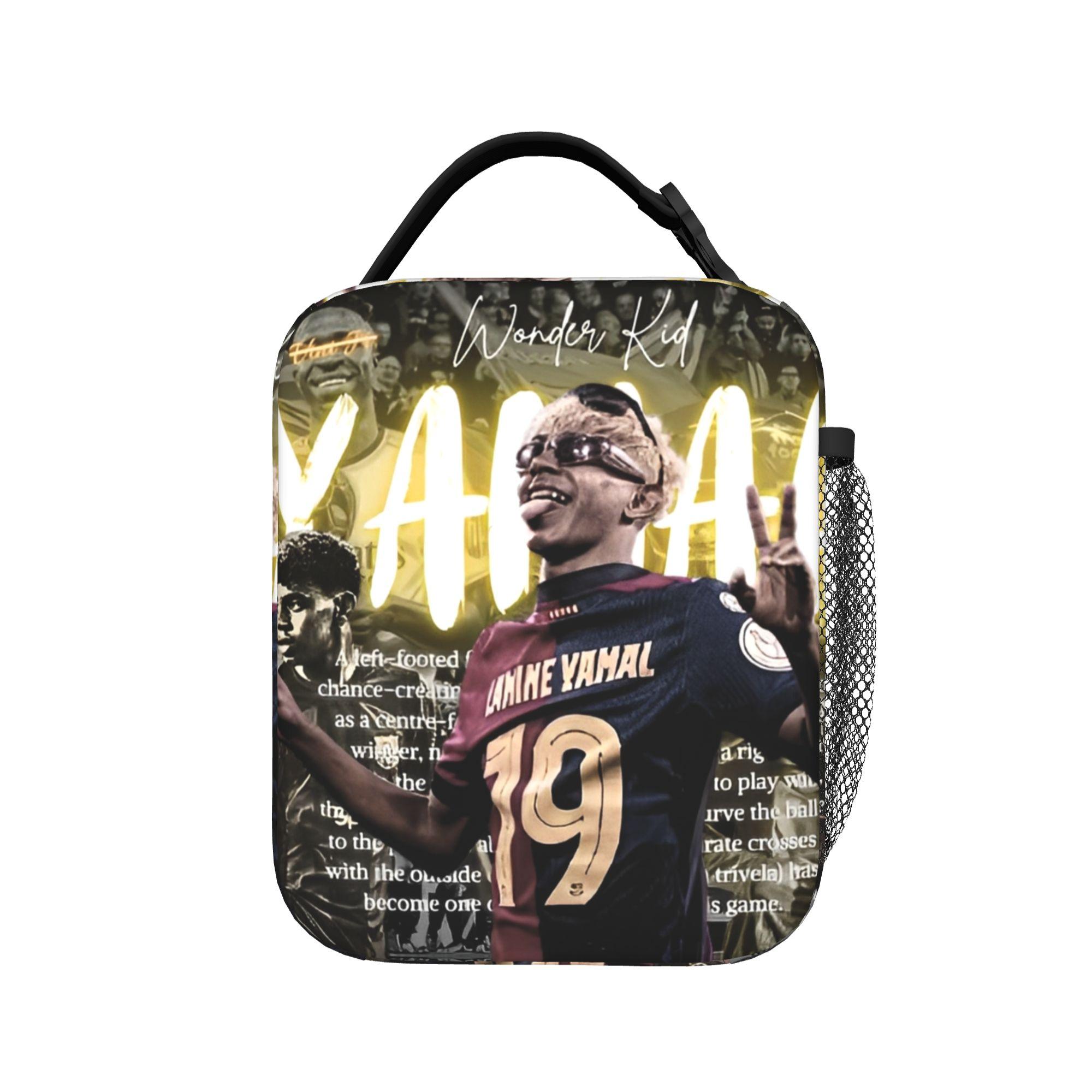 Lamine Y-Yamal Voetbal Nummer 19 Geïsoleerde Lunchtas Koeltas Herbruikbaar, Maaltijdcontainer Grote Capaciteit Draagtas Lunchbox Picknick One Size