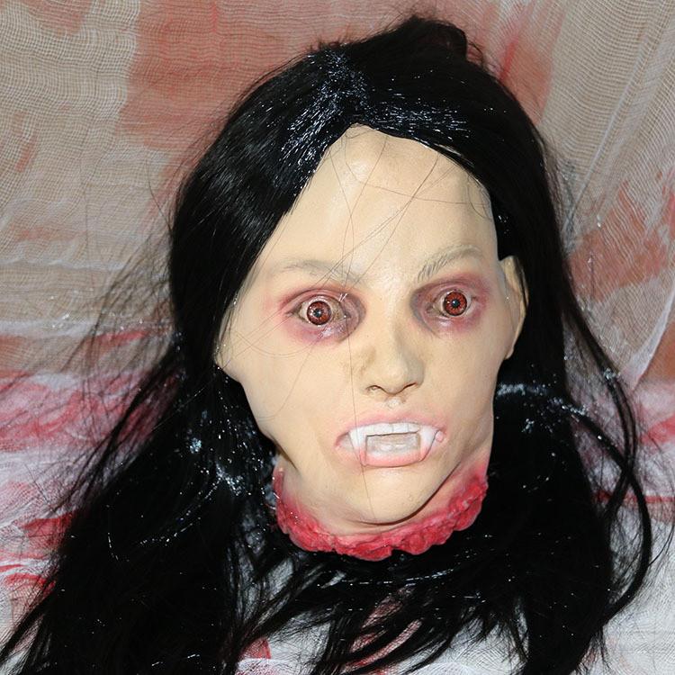 Simulation Halloween Horror Zombie Skull Head Props For Scene Decoration