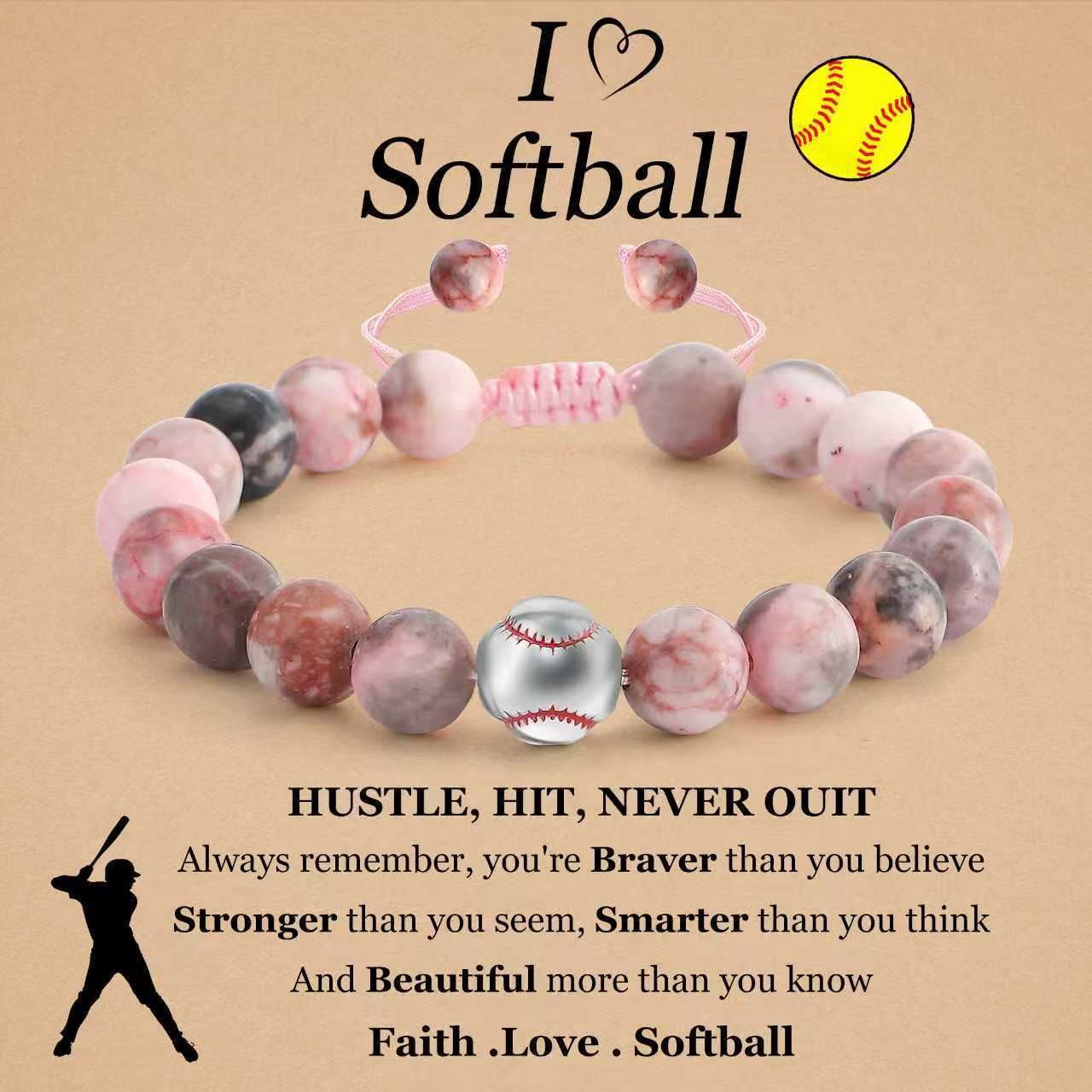 

Pink Zebra Sports Bracelet Gift for Sports Lovers Handwoven Volleyball Bracelet Pink Zebra Baseball Bracelet