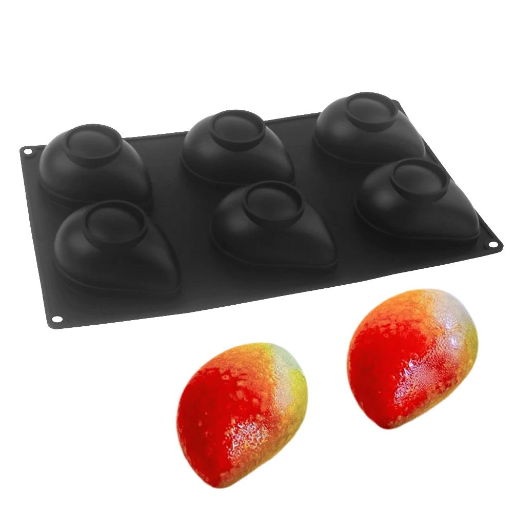Stampo in Silicone per Torta Mousse al Mango a 6 Cavità Stampo per Dessert al Cioccolato a Forma di Frutta Stampo per Pasticceria Francese