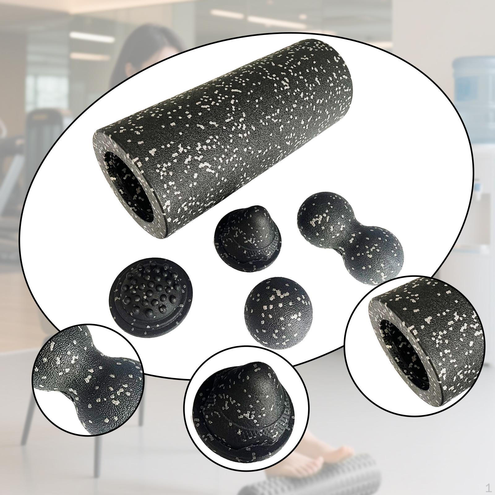 

5 в 1 Оборудование с пенным роликом для баланса и фитнеса, инструменты для йоги, домашний тренажерный зал black grey