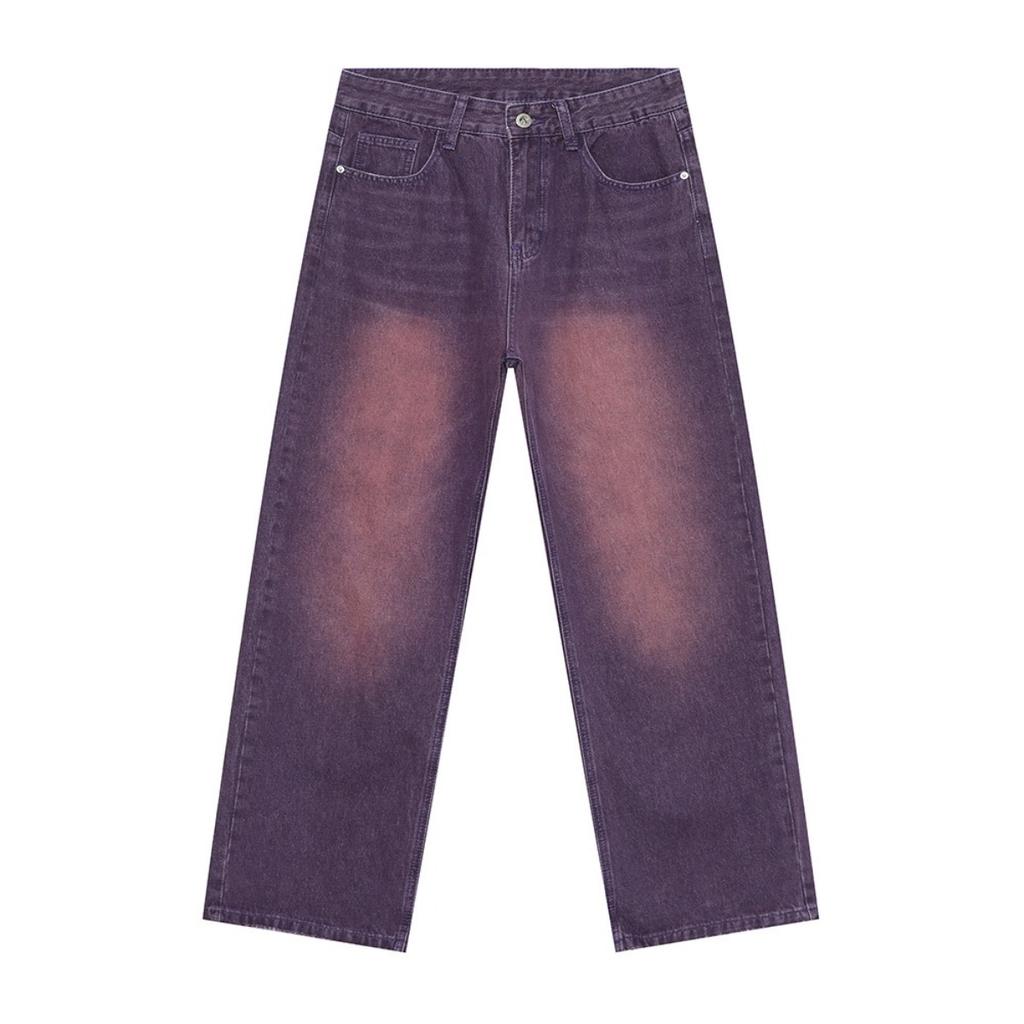 Pánské džíny Nové korejské osobnostní rovné široké nohavice Módní vintage pánské kalhoty