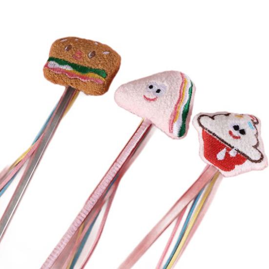 Katzenreizstab Interaktiver Katzenquastenstab mit Cartoon-Plüschfiguren Glocke Pompom