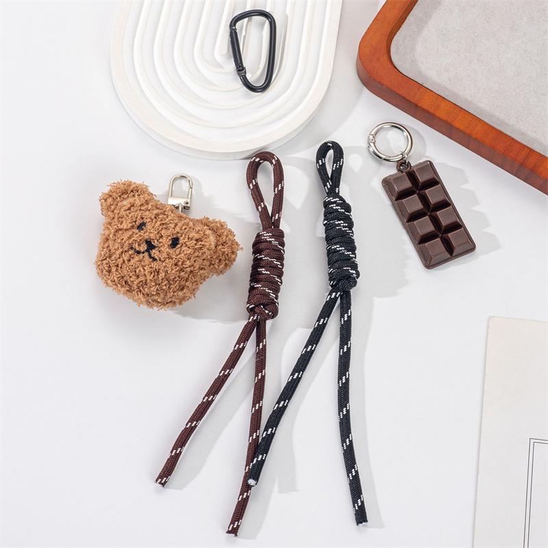Y2K Braided Rope Bag Pendant High-grade Cute Plush Bear Keychain Pendant Fashion Bag Accessories for Women Girl