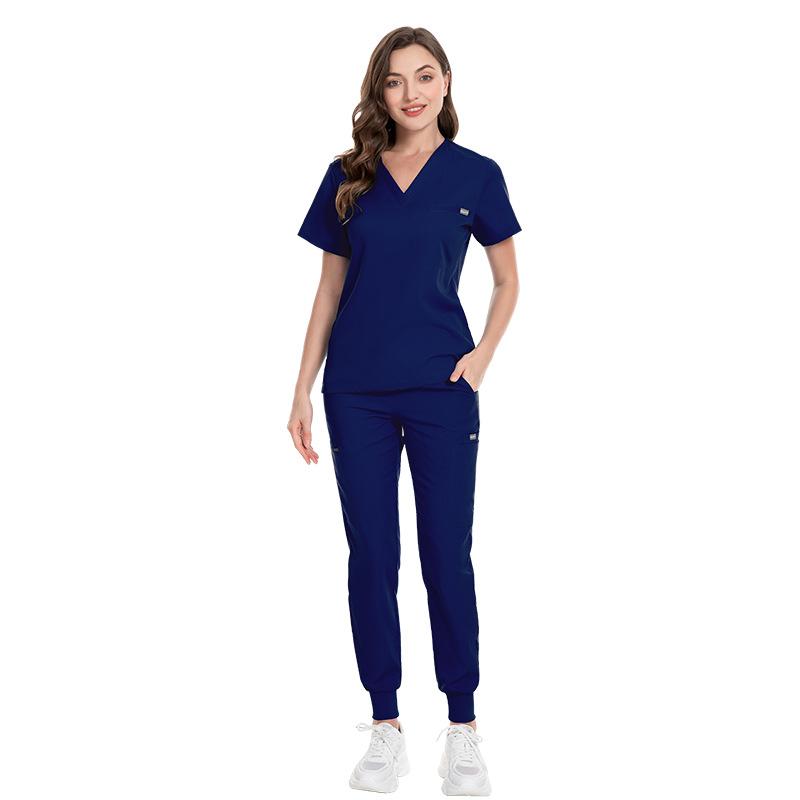 Women's Hand Washing Clothes Set, Oral Clinic Operating Room Nurse Uniform, Short-sleeved V-neck Top