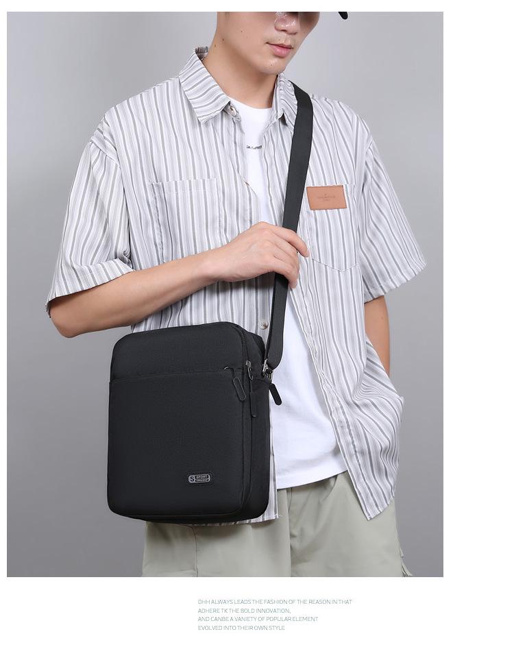 Bolso cruzado impermeable de tela Oxford para hombre, Bolso de mensajero casual de un solo hombro
