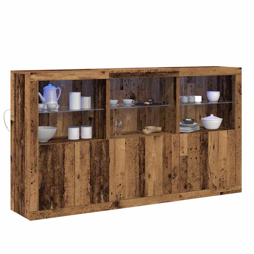 LED Sideboard Reclaimed Wood Style 181.5 x 37 x 100 cm Particleboard