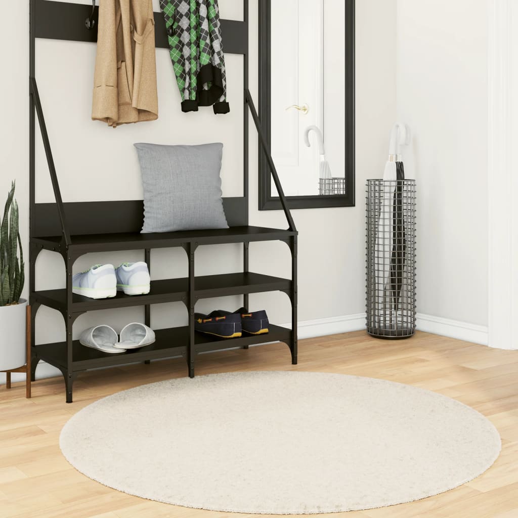 OVIEDO Short Pile Rug Beige Ø 120 Cm